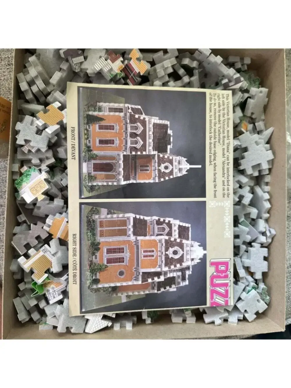Vintage Wrebbit Puzz-3D Diana Victorian House Complete Maison Victorienne Puzzle